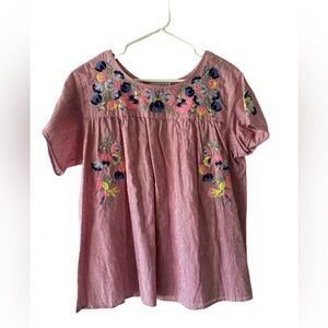 See and be seen boutique floral embroidery shirt